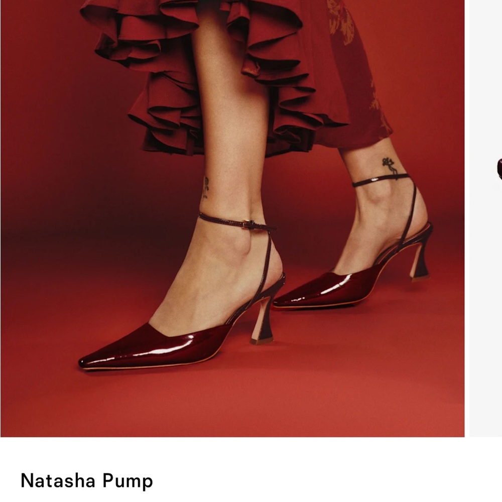 Reformation Natasha pump Burgundy Strappy Heels